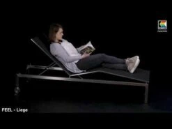 Kettler Feel Gartenliege Edelstahl/Textilene Grau Meliert