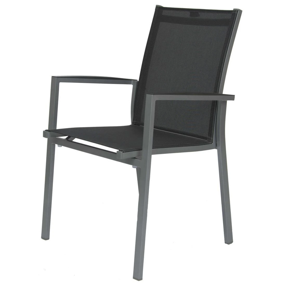 Stern New Levanto Stapelsessel Aluminium/Textilene Graphit/Silbergrau 4 Stern New Levanto Stapelsessel Aluminium/Textilene Graphit/Silbergrau – Bild 4