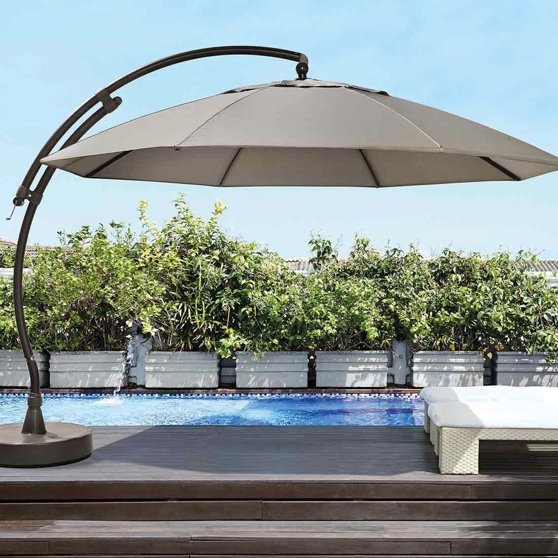 Sun Garden Easy Sun Ampelschirm Ø375 Cm Aluminium Anthrazit/Taupe 2 Sun Garden Easy Sun Ampelschirm Ø375 Cm Aluminium Anthrazit/Taupe – Bild 2