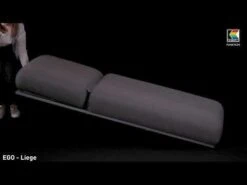 Kettler Ego Gartenliege 213x90x33cm Sunbrella Silber/Grau Meliert