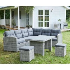 LC Garden Bilbao Dininglounge Geflecht Inkl. Kissen, Tisch Grau 13 LC Garden Bilbao Dininglounge Geflecht Inkl. Kissen, Tisch Grau -Gartenmobel Verkauf 1093271 7