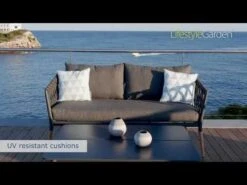 LifestyleGarden Ipanema Loungesessel Teak/Rope Teak/Dunkelgrau