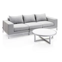 Kettler Ego Modular Gartensofa + Loungetisch Ø92cm Sunbrella Silber/Hellgrau Meliert -Gartenmobel Verkauf 1106581 1