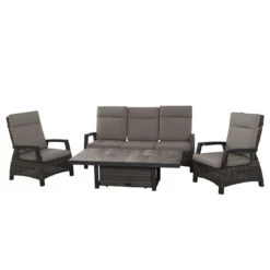 Siena Garden Corido Loungeset 4-tlg. Aluminium/Geflecht Anthrazit/Charcoal Grey