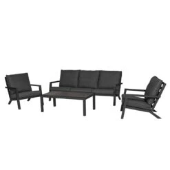 Siena Garden Belia Loungeset 4-tlg. Aluminium/Polypropylen Anthrazit/Charcoal Grey