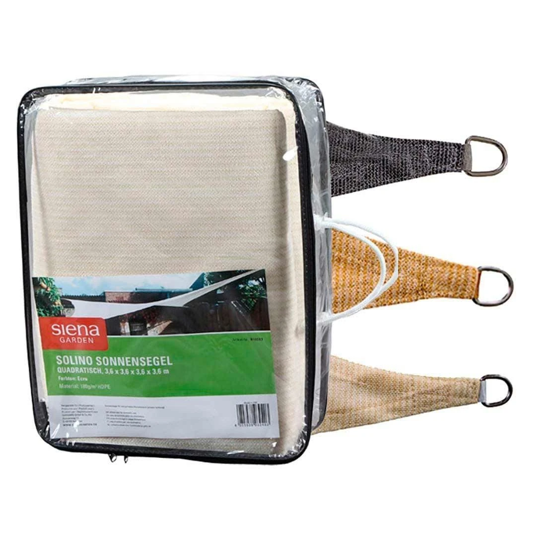 Siena Garden Solino Sonnensegel Quadratisch 360 Cm HDPE Ecru 4 Siena Garden Solino Sonnensegel Quadratisch 360 Cm HDPE Ecru – Bild 4
