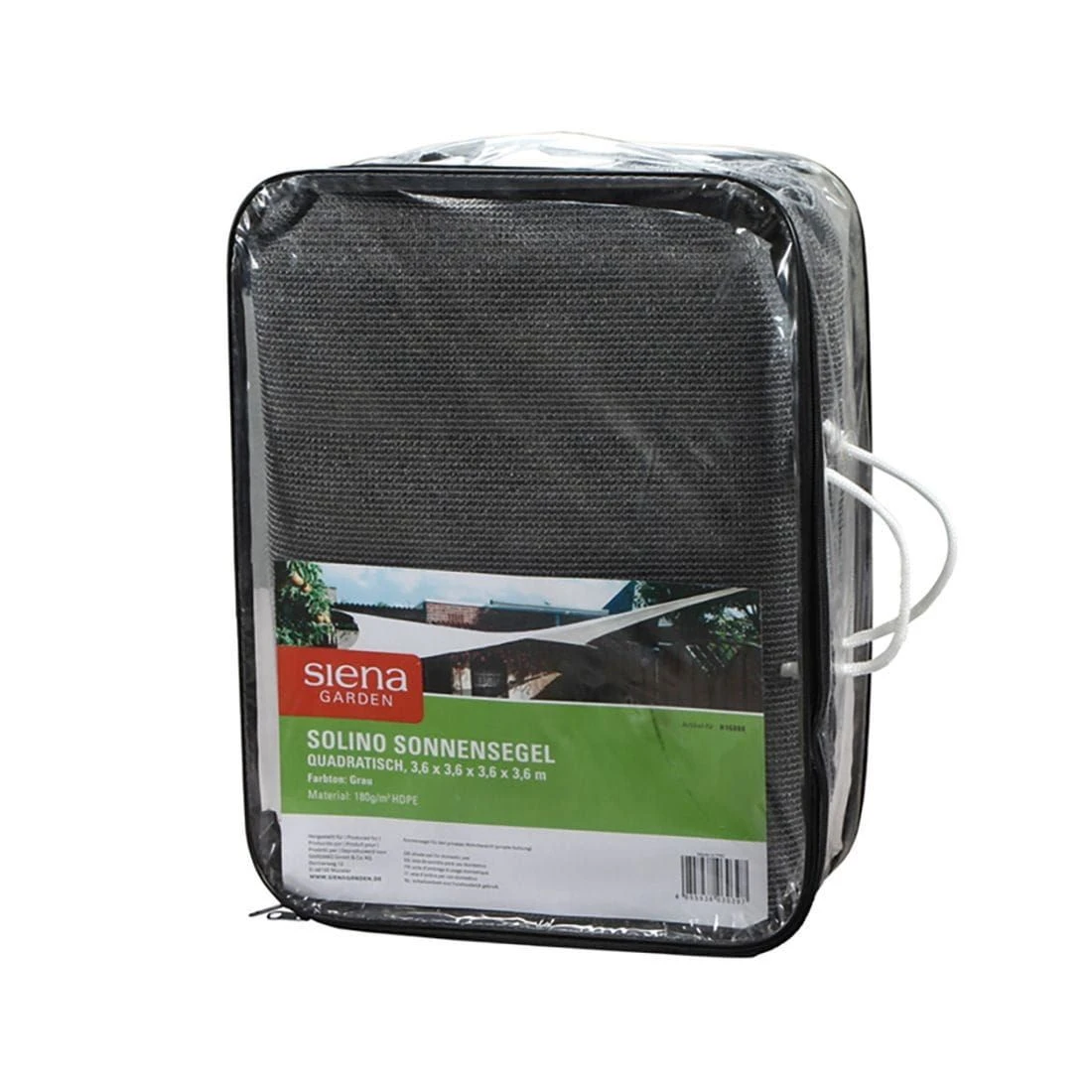 Siena Garden Solino Sonnensegel Quadratisch 360 Cm HDPE Grau 2 Siena Garden Solino Sonnensegel Quadratisch 360 Cm HDPE Grau – Bild 2