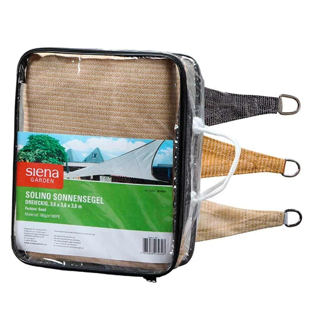 Siena Garden Solino Sonnensegel 3-eckig 360 Cm HDPE Sand 4 Siena Garden Solino Sonnensegel 3-eckig 360 Cm HDPE Sand – Bild 4