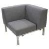 Zebra Bellevue Lounge Eck-/Endmodul Edelstahl/Tuvatextil Medium Grey