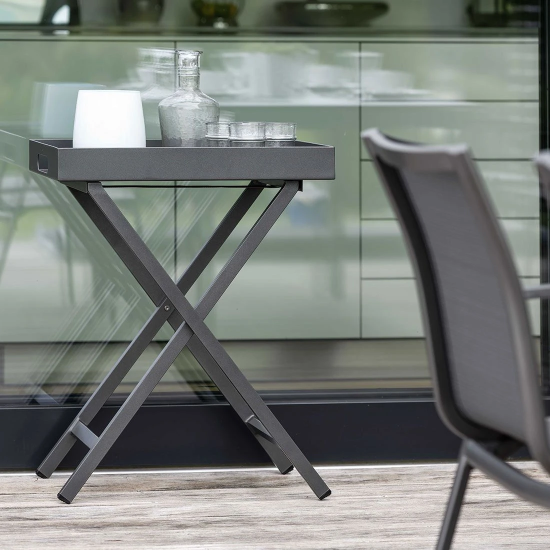 Stern Tabletttisch 60x40cm Aluminium Anthrazit 3 Stern Tabletttisch 60x40cm Aluminium Anthrazit – Bild 3