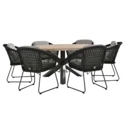 4Seasons Mila Gartenmöbel-Set 7-tlg. Mit Tisch Ø160cm Anthrazit/Teak -Gartenmobel Verkauf 1217065 3