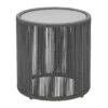 Musterring Formentera Beistelltisch Ø44,4cm Aluminium/Kordelbespannung Anthrazit/Grau