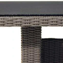 Ploß Vigo Gartentisch 220x100cm Geflecht/Glas Stahlgrau-Meliert/Steinoptik -Gartenmobel Verkauf 1242563 5