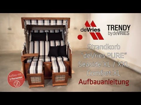 DeVries Pure Seaside XXL Strandkorb Pinie/Geflecht Des455 Antique Brown 1 DeVries Pure Seaside XXL Strandkorb Pinie/Geflecht Des455 Antique Brown