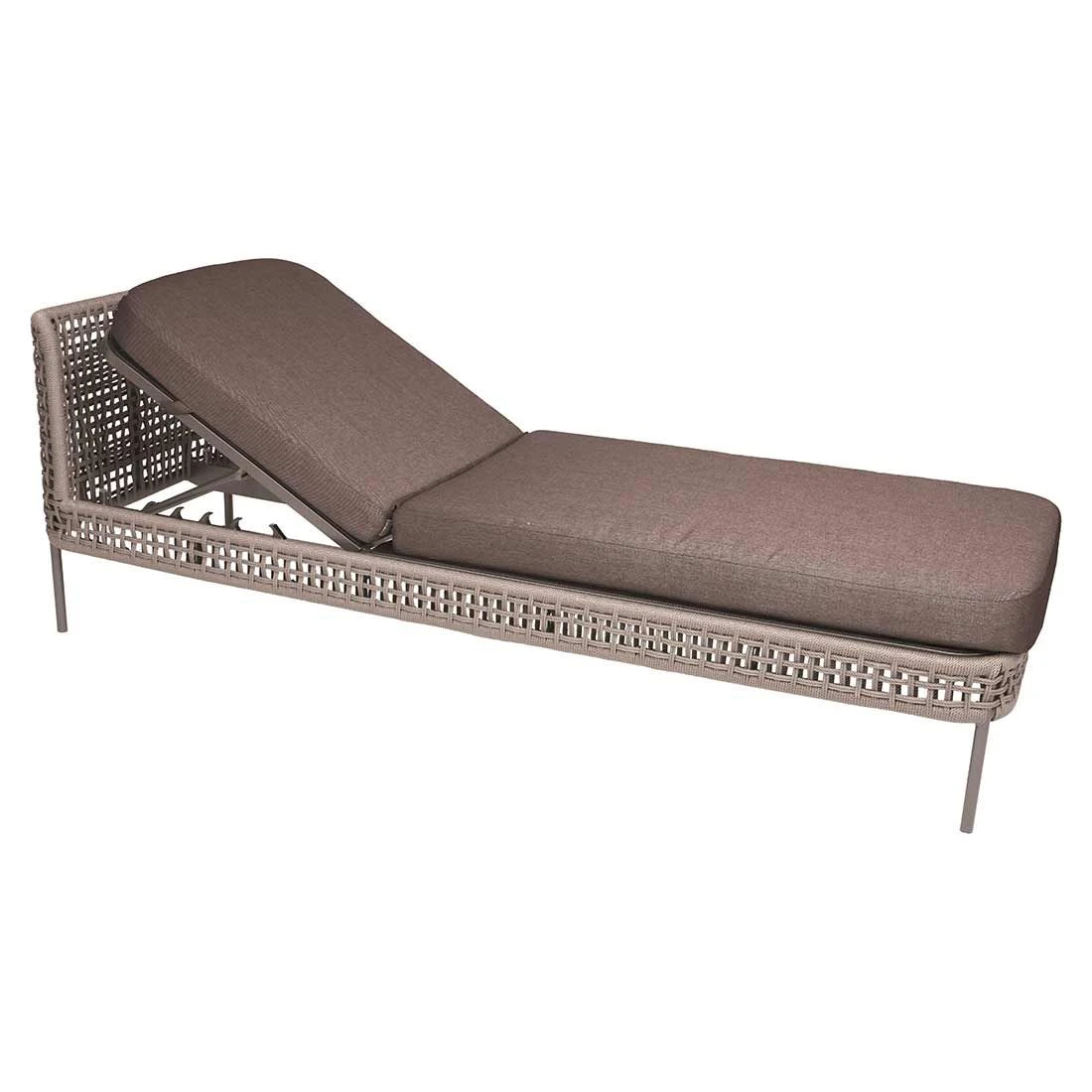 Stern Greta Gartenliege Aluminium/Rope Champagner/Ecru/Rehbraun 1 Stern Greta Gartenliege Aluminium/Rope Champagner/Ecru/Rehbraun