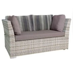 Zebra Jack Junior Gartensofa 2-tlg. Geflecht White-Cream/Parker Stripes