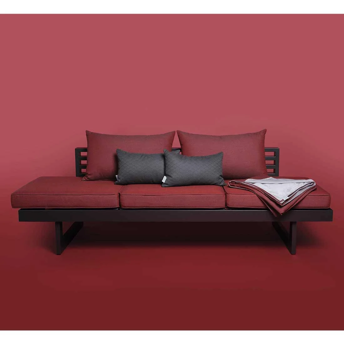 Stern New Holly Lounge/Liege Aluminium/Outdoorstoff Anthrazit/Rot 2 Stern New Holly Lounge/Liege Aluminium/Outdoorstoff Anthrazit/Rot – Bild 2