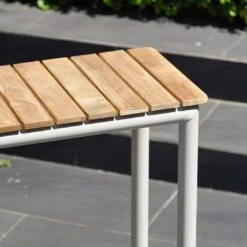 LifestyleGarden Portals Beistelltisch 47x30cm Aluminium/Teak Korallensand-Matt/Teak -Gartenmobel Verkauf 1282988 4