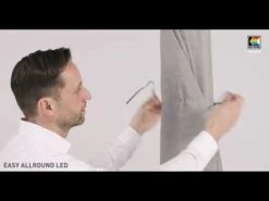 Kettler Easy Allround LED Stockschirm Ø300cm Aluminium/Polyester Silber/Hellgrau Meliert