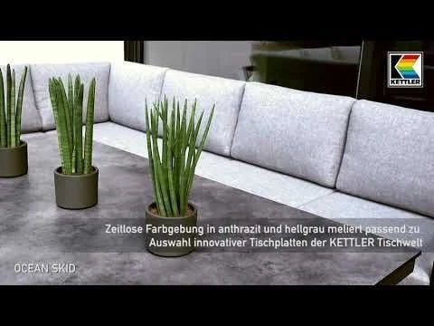 Kettler Ocean Skid Dininglounge 9-tlg. Aluminium/Olefin Anthrazit/Hellgrau Meliert 1 Kettler Ocean Skid Dininglounge 9-tlg. Aluminium/Olefin Anthrazit/Hellgrau Meliert