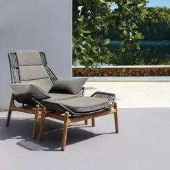 Zebra Pollux Loungesessel Inkl. Hocker Teak/Rope Teak/Brown Brushed Teak/Brown Brushed