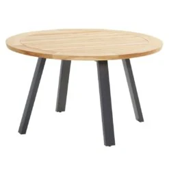 4Seasons Ambassador Gartentisch Ø130cm Teak/Edelstahl Teak/Anthrazit