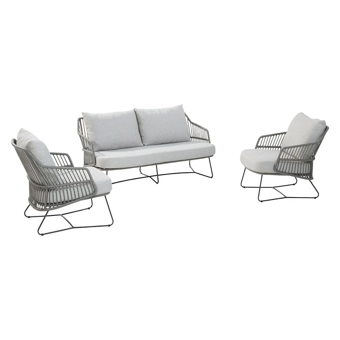 4Seasons Sempre Gartensofa Edelstahl/Rope Inkl. Kissen Anthrazit/Silbergrau 3 4Seasons Sempre Gartensofa Edelstahl/Rope Inkl. Kissen Anthrazit/Silbergrau – Bild 3