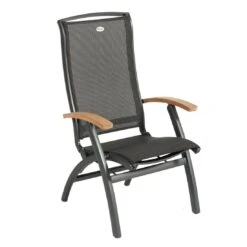 Hartman Da Vinci Klappsessel Aluminium/Textilene Mit Teak-Armlehnen Xerix