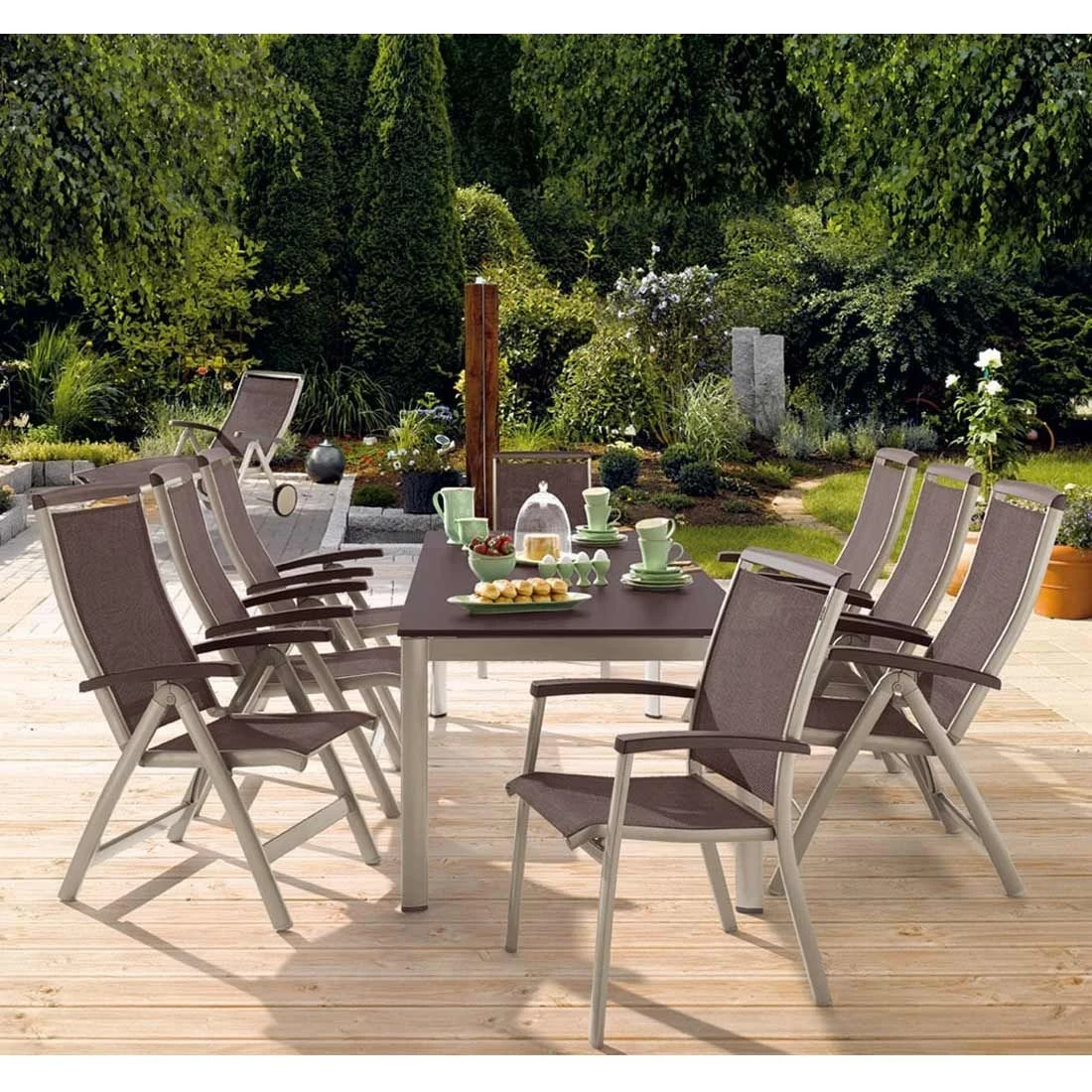 Sieger Royal Klappsessel Aluminium/Textilene Champagner/Mocca 2 Sieger Royal Klappsessel Aluminium/Textilene Champagner/Mocca – Bild 2