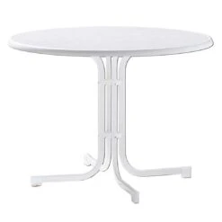 Sieger Boulevard Klapptisch Ø100 Cm Stahl/Mecalit Weiß/Marmor Weiß