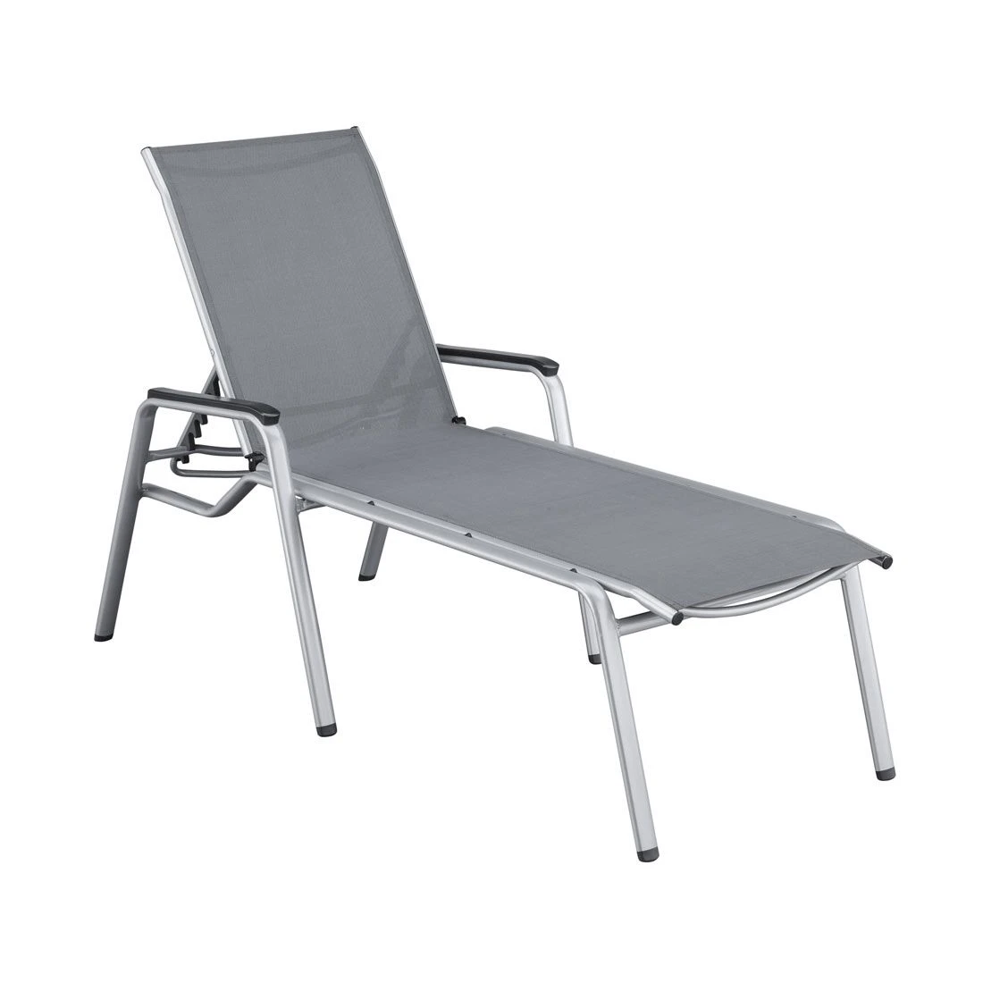 Kettler Cirrus Komfort-Stapelliege Aluminium/Textilene Silber/Anthrazitgrau 2 Kettler Cirrus Komfort-Stapelliege Aluminium/Textilene Silber/Anthrazitgrau – Bild 2