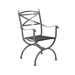 MBM Medici Gartensessel Schmiedeeisen/Textilene Graphit/Schwarz