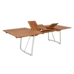 Balke Singapur I Ausziehtisch 180/250x100 Cm Edelstahl/Akazie Geölt