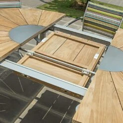 Zebra Catax Ausziehtisch Oval 135/185x135 Cm Edelstahl/Teak Natur 5 Zebra Catax Ausziehtisch Oval 135/185x135 Cm Edelstahl/Teak Natur -Gartenmobel Verkauf 844847 3