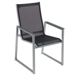 Karasek Porto Gartensessel Aluminium/Textilene Silber/Schwarz