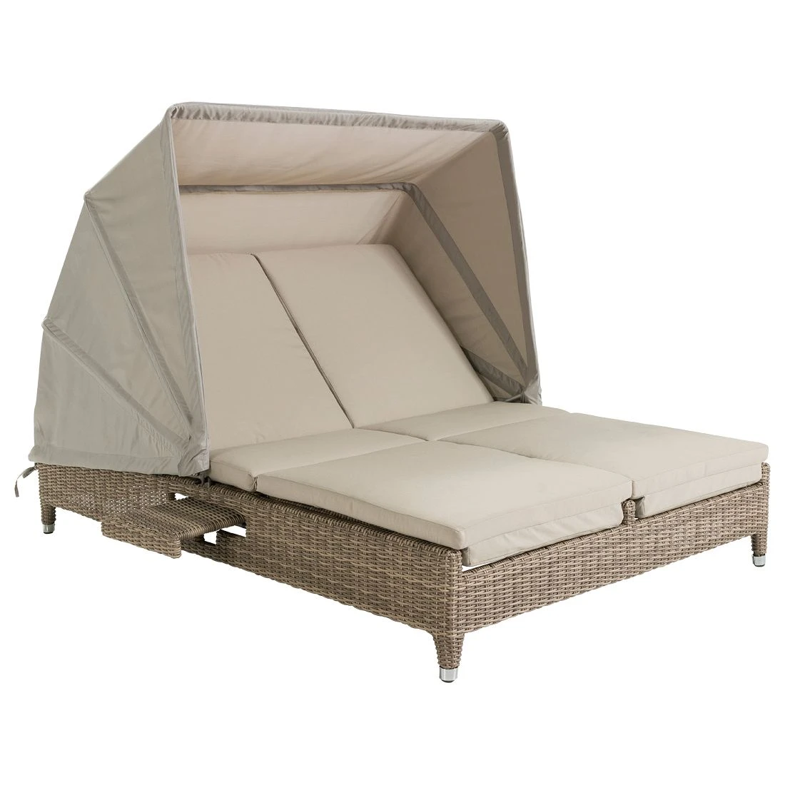 Domus Ventures Cleveland Lecce Doppelliege Halbrundgeflecht/Olefin White-Pepper/Warm-Grey 1 Domus Ventures Cleveland Lecce Doppelliege Halbrundgeflecht/Olefin White-Pepper/Warm-Grey