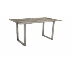 Stern Kufentisch 160x90 Cm Edelstahl/Silverstar 2.0 Silber/Tundra Grau