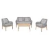 Acamp München Loungeset 4-tlg. Akazie/Rope Natur/Hellgrau