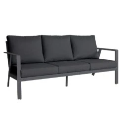 Acamp Thasos Dininglounge Aluminium/Kunstfaser Anthrazit/Grau -Gartenmobel Verkauf acamp thasos loungegruppe 4 tlg aluminium polyester mi tisch 140x80 cm 1434502 5