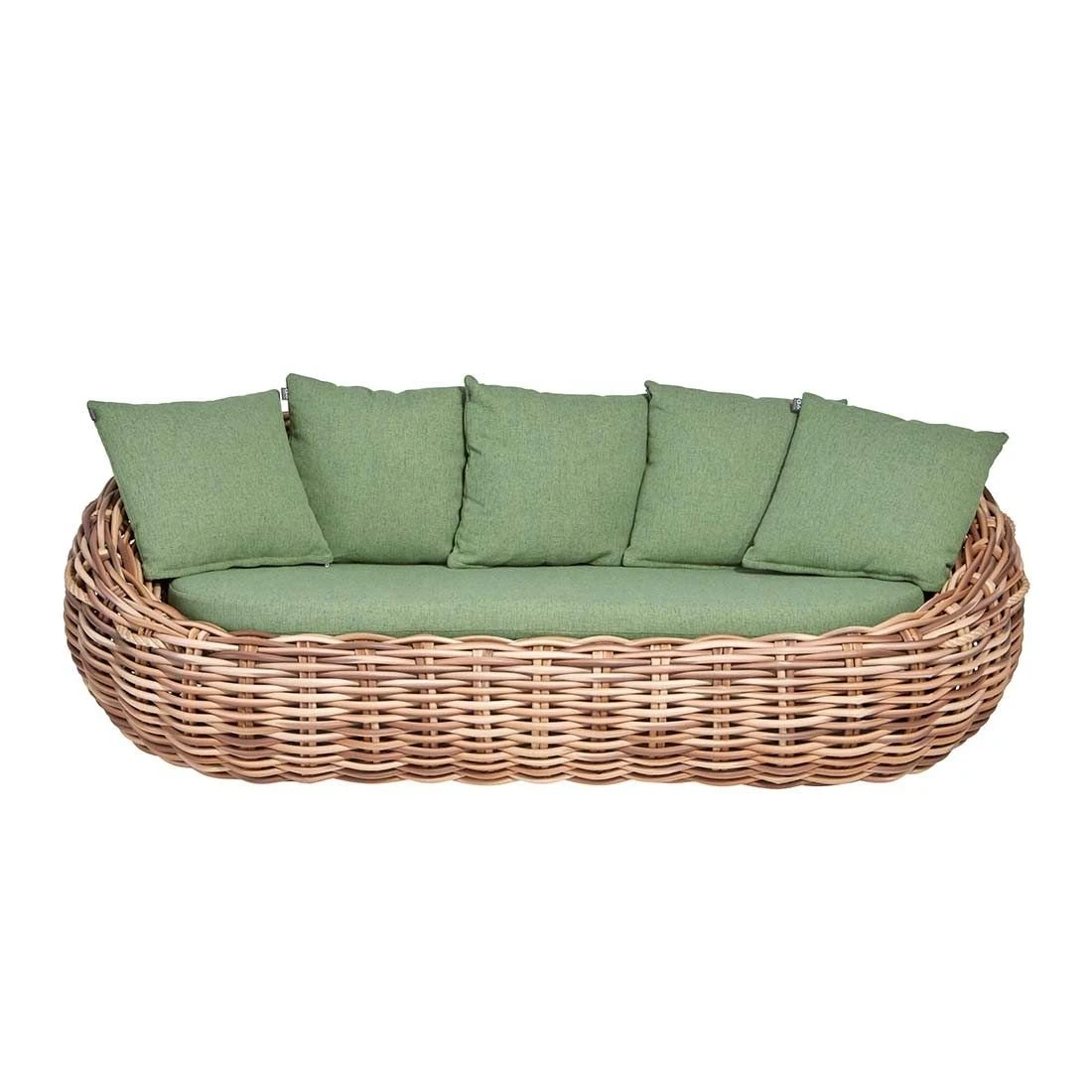 Apple Bee Cocoon Gartensofa Rund-Geflecht Kubu/Grün 2 Apple Bee Cocoon Gartensofa Rund-Geflecht Kubu/Grün – Bild 2