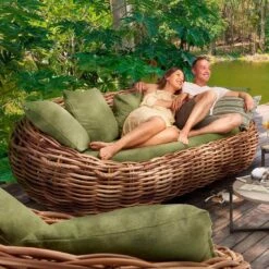 Apple Bee Cocoon Gartensofa Rund-Geflecht Kubu/Grün 7 Apple Bee Cocoon Gartensofa Rund-Geflecht Kubu/Grün -Gartenmobel Verkauf apple bee cocoon 3 sitzersofa rope polster kubu grun 1010782 3