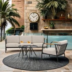 Apple Bee Elle Loungeset 3-tlg. Aluminium/Bee Wett Black/Natural Oak