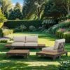 Apple Bee Sticks & More Loungeset 6-tlg. Aluminium/Bee Wett Taupe/Natural Oak