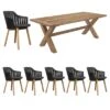 Cane-Line Choice Gartenmöbelset 7-tlg. Mit Tisch 220x100cm Black/Natur