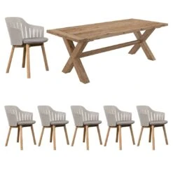 Cane-Line Choice Gartenmöbelset 7-tlg. Mit Tisch 220x100cm Taupe/Natur