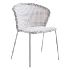 Cane-Line Lean Stapelstuhl Stahl/Geflecht White Grey