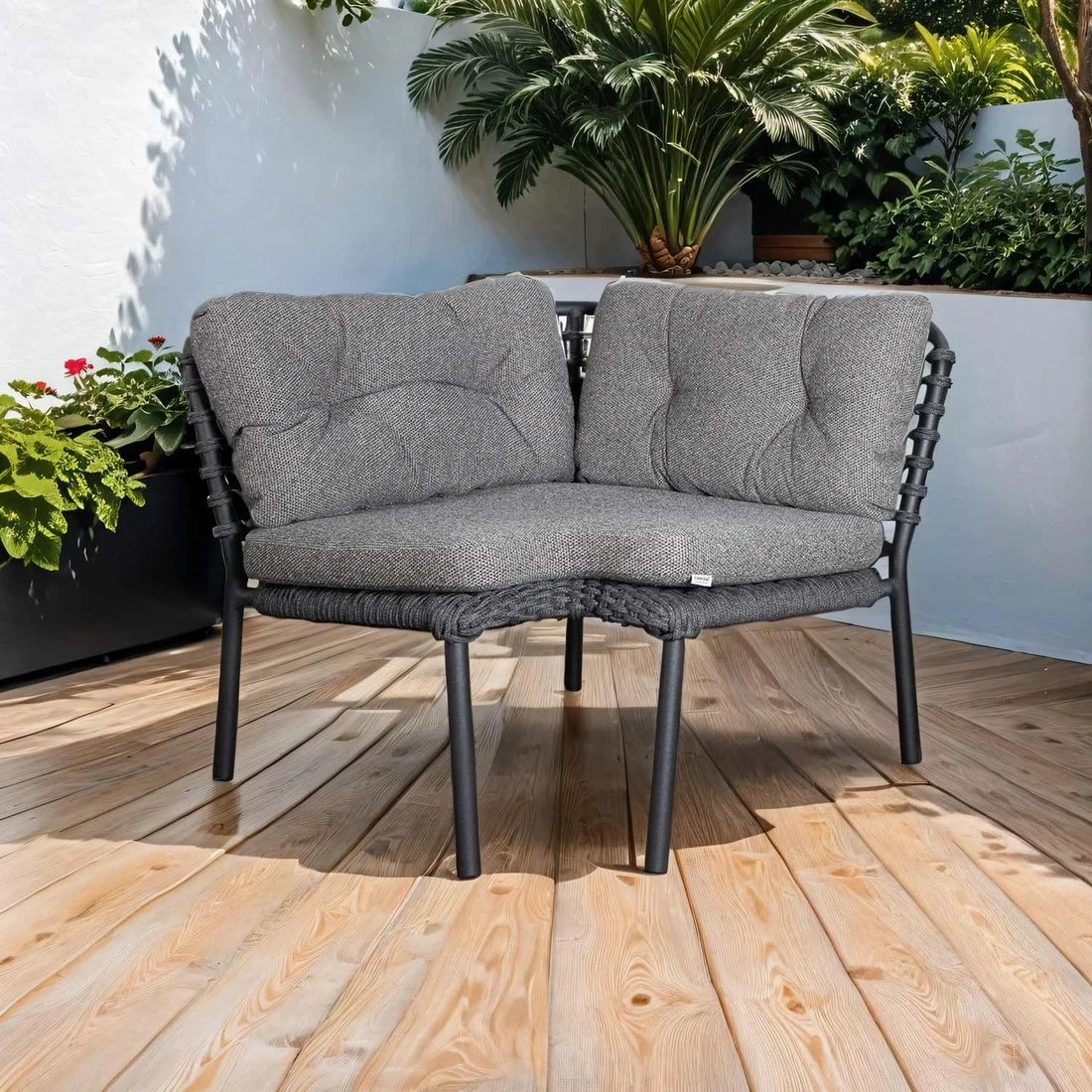 Cane-Line Ocean Eck-/Endmodul Aluminium/Rope Dark Grey 1 Cane-Line Ocean Eck-/Endmodul Aluminium/Rope Dark Grey