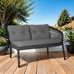 Cane-Line Ocean Eck-/Endmodul Links Aluminium/Rope Dark Grey