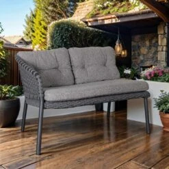 Cane-Line Ocean Eck-/Endmodul Rechts Aluminium/Rope Dark Grey