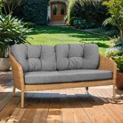 Cane-Line Ocean Gartensofa 155cm Alu/Geflecht/Polypropylen Dark Grey/Natur